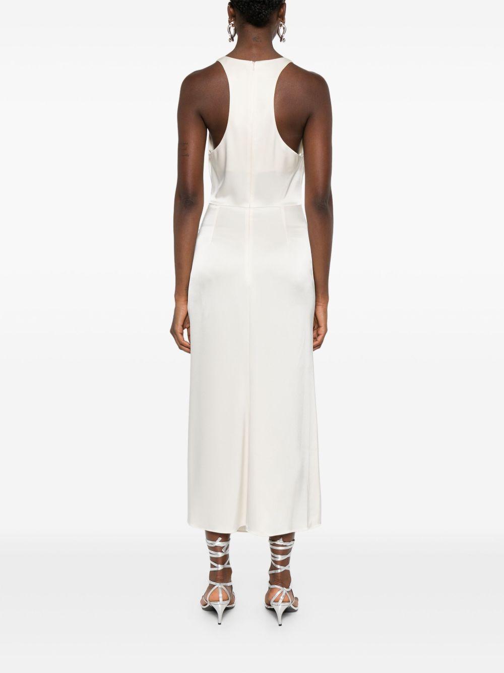 Abito con cristalli e spacco in avorio David koma - donna 