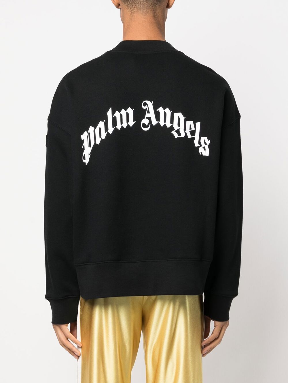 Black graphic-print crew neck sweatshirt men MONCLER X PALM ANGELS 