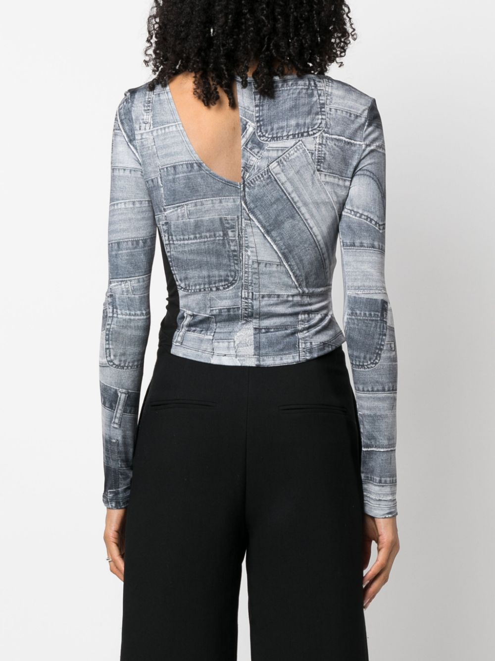Top cut-out design patchwork in grigio - donna ANDERSSON BELL | ATB993WBLK
