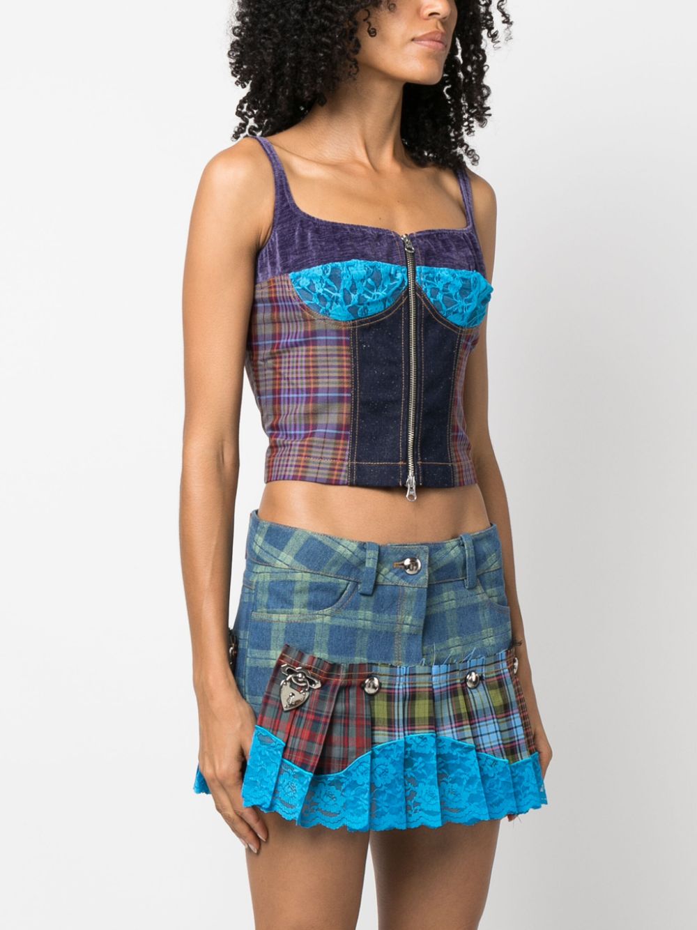 Top con zip tartan in multicolore - donna ANDERSSON BELL | ATB995WPRPL