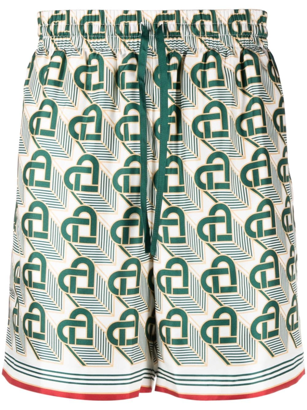 Shorts con monogramma in verde - uomo CASABLANCA | MF23TR01202GRN