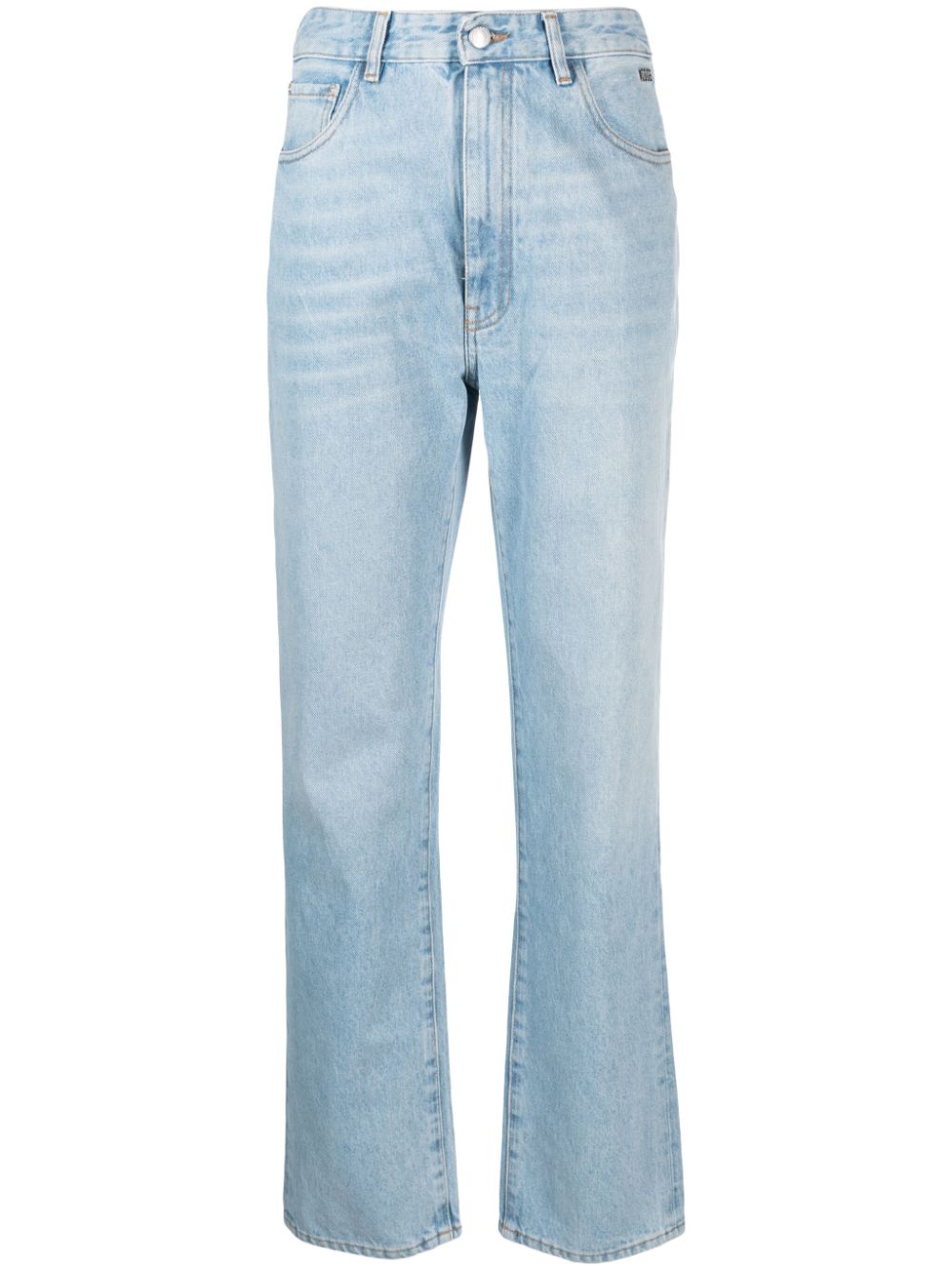 Jeans Choker dritti con strass in azzurro - donna GCDS | CC94W35022455