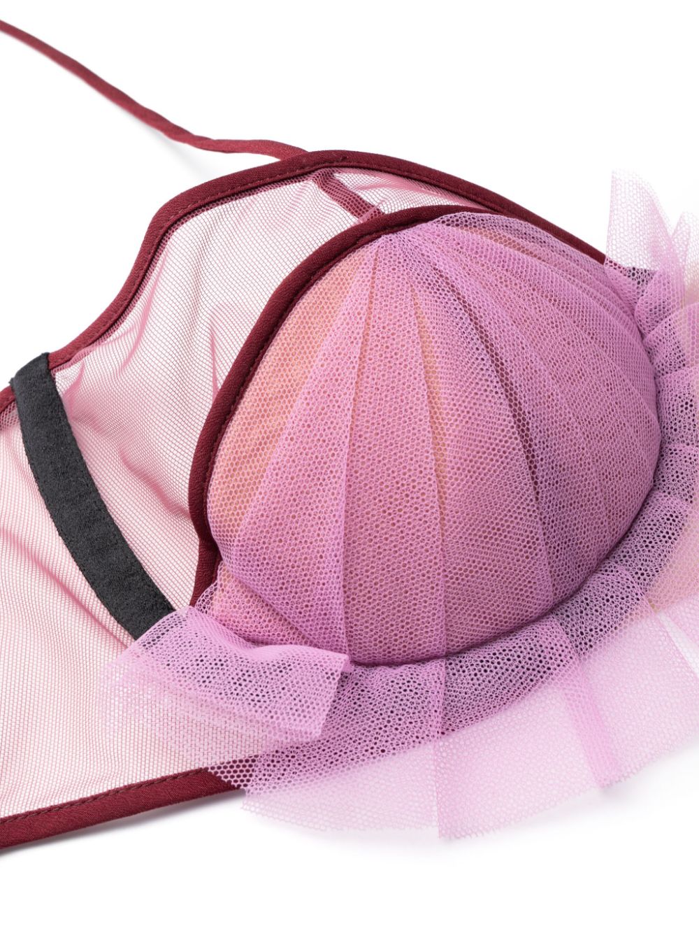 Pink panelled semi-sheer bra - women - NENSI DOJAKA 