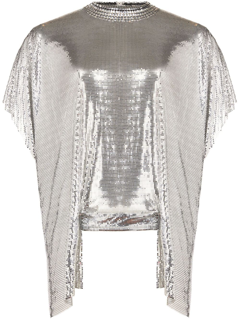 Top in maglia metallica in argento - donna RABANNE | 23AITO637MH0004P040