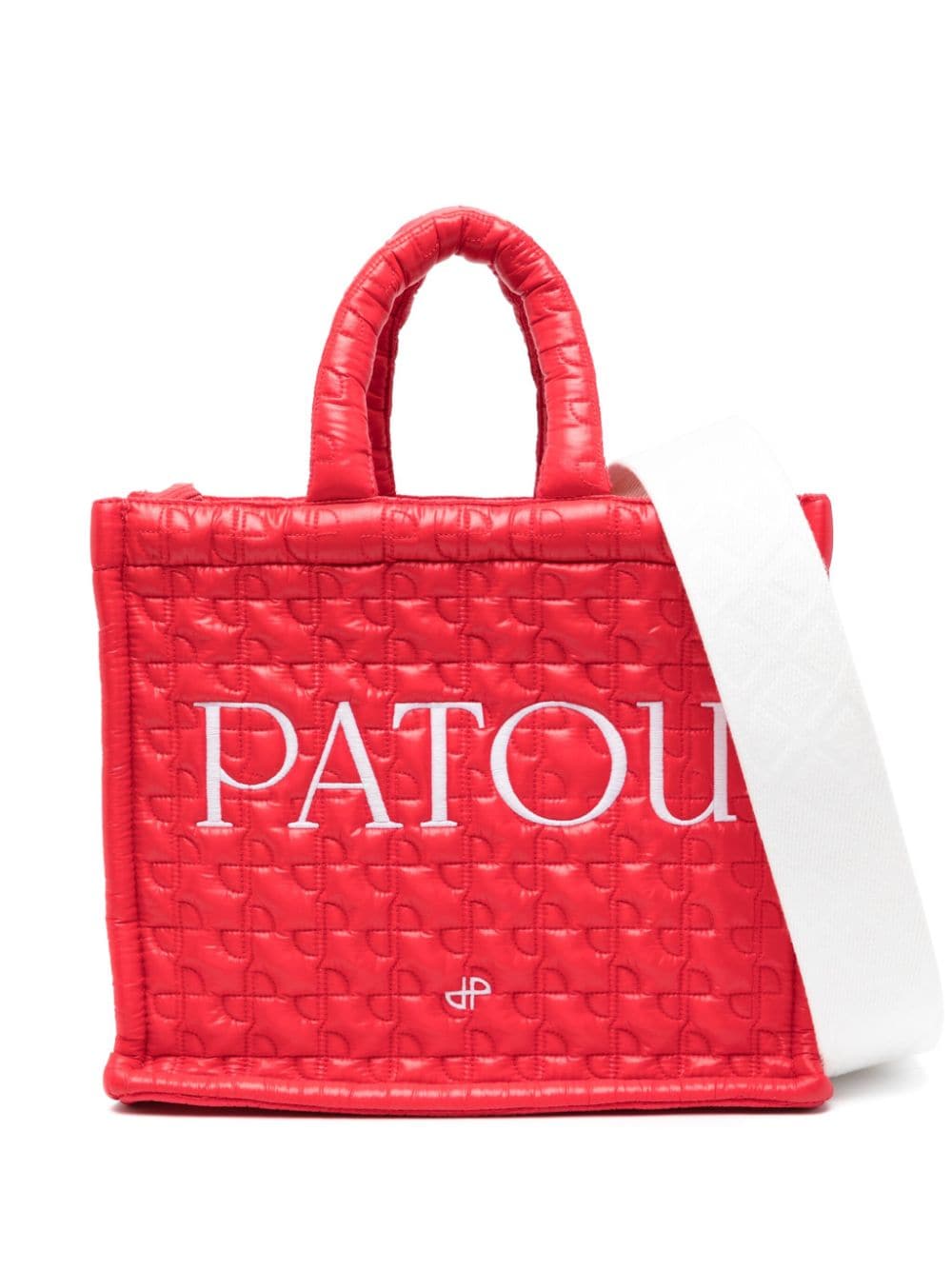 Borsa tote trapuntata con logo in rosso - donna - PATOU 