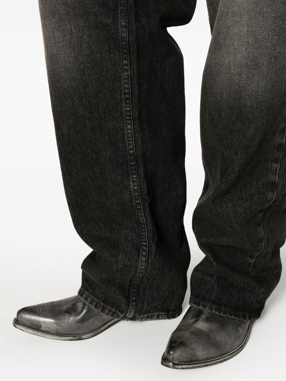 Jeans a gamba ampia in nero - uomo RHUDE | RHPF23PA180123720372