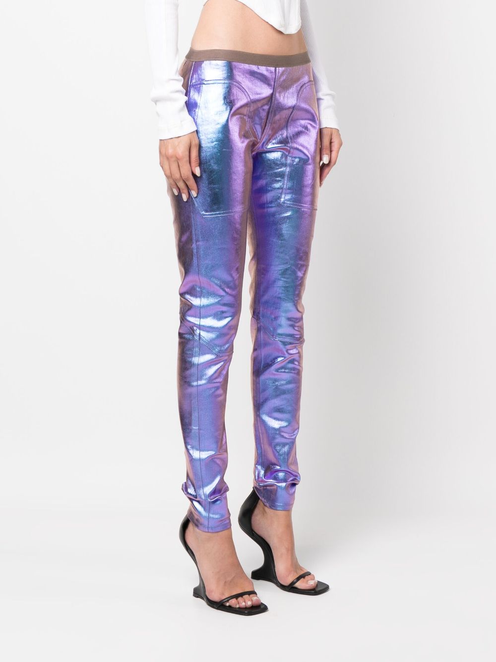 Pantaloni skinny con effetto iridescente in viola - donna RICK OWENS | RP02C1319SLQA76