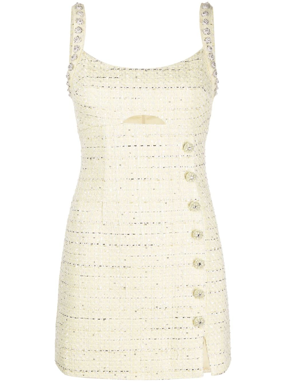 Self-Portrait Diamante-embellished Ribbed-texture Knitted Mini