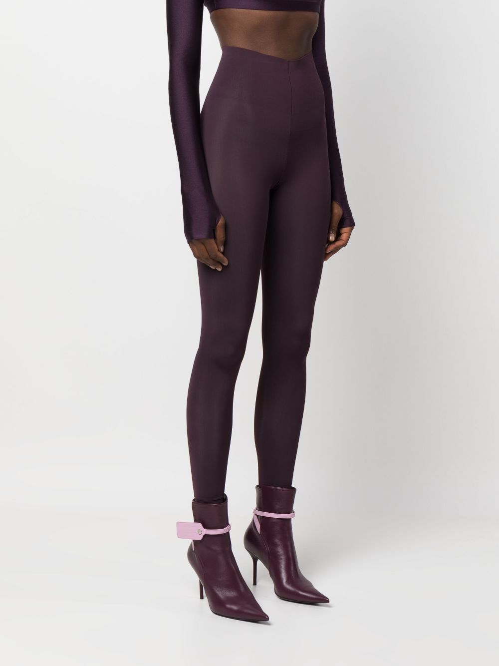 Purple high-waist stretch legging - women