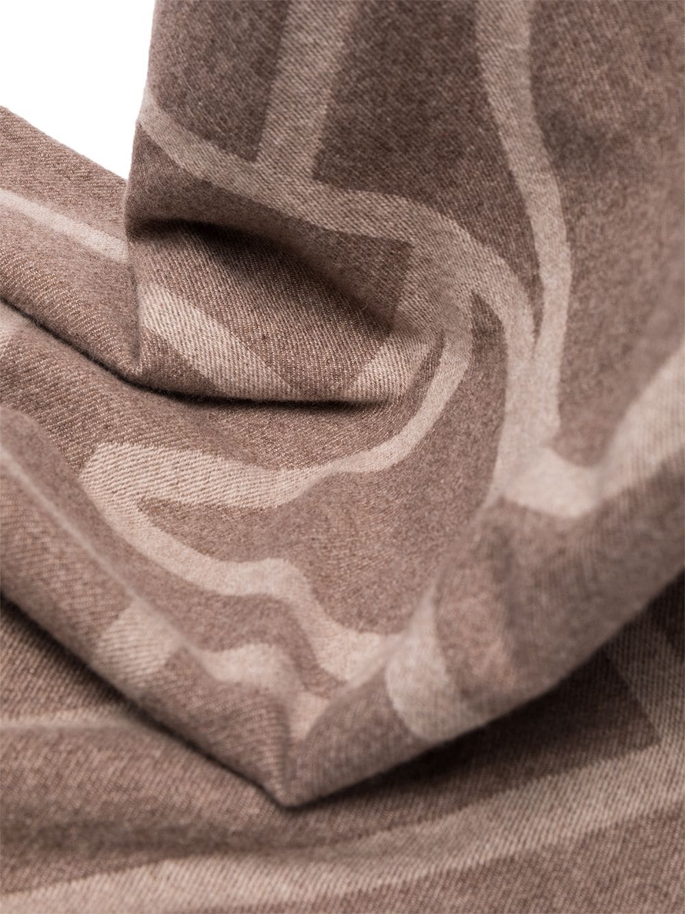 Toteme - Monogram Wool and Cashmere Scarf in Dark Beige 213894808