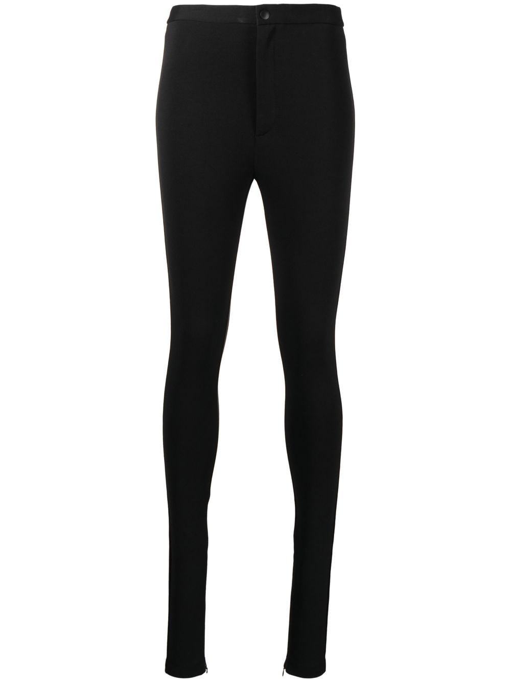 Black high-waist skinny leggings - women
