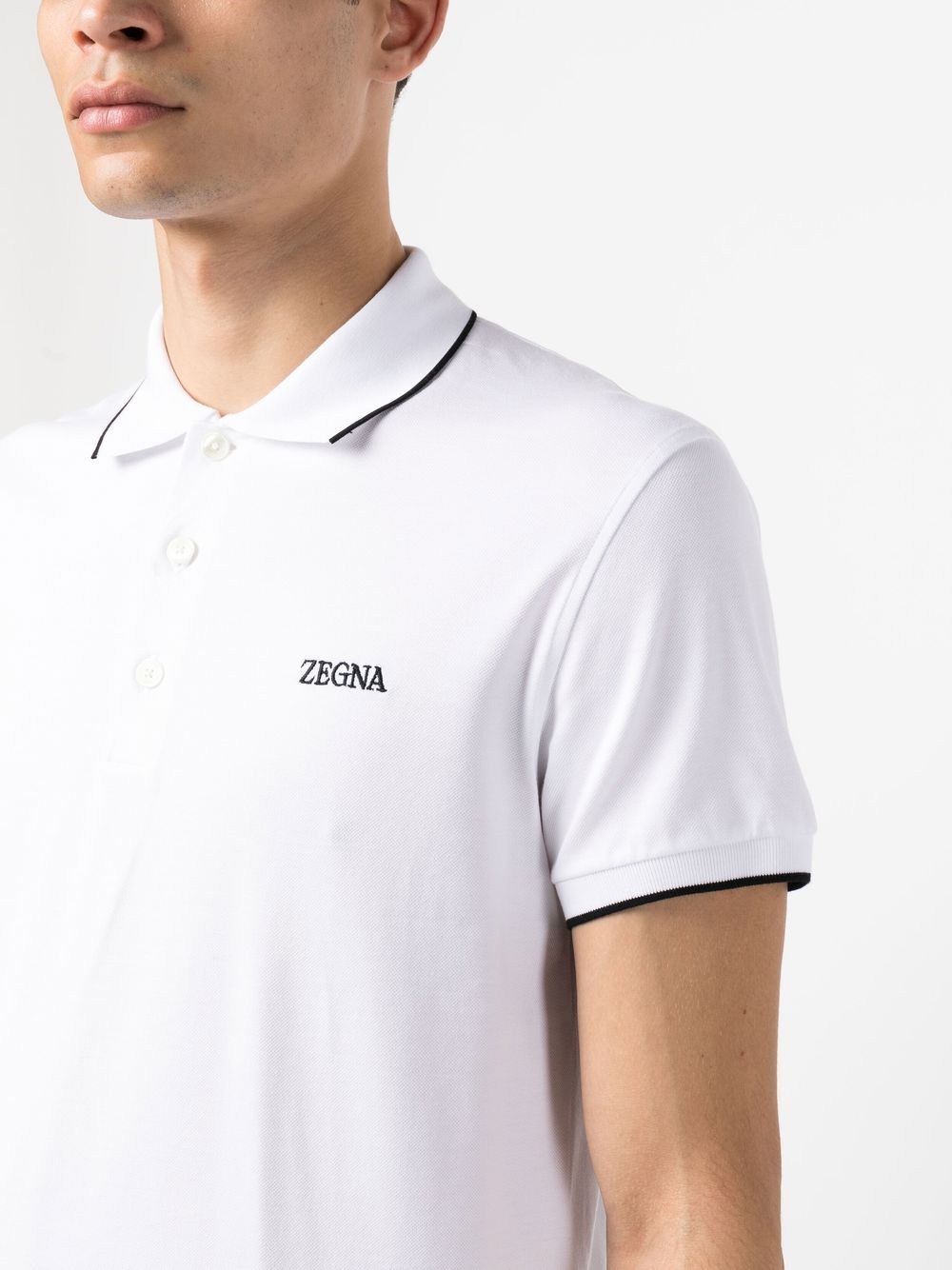 Polo con logo in bianco - uomo ZEGNA | E7358A5B746N00