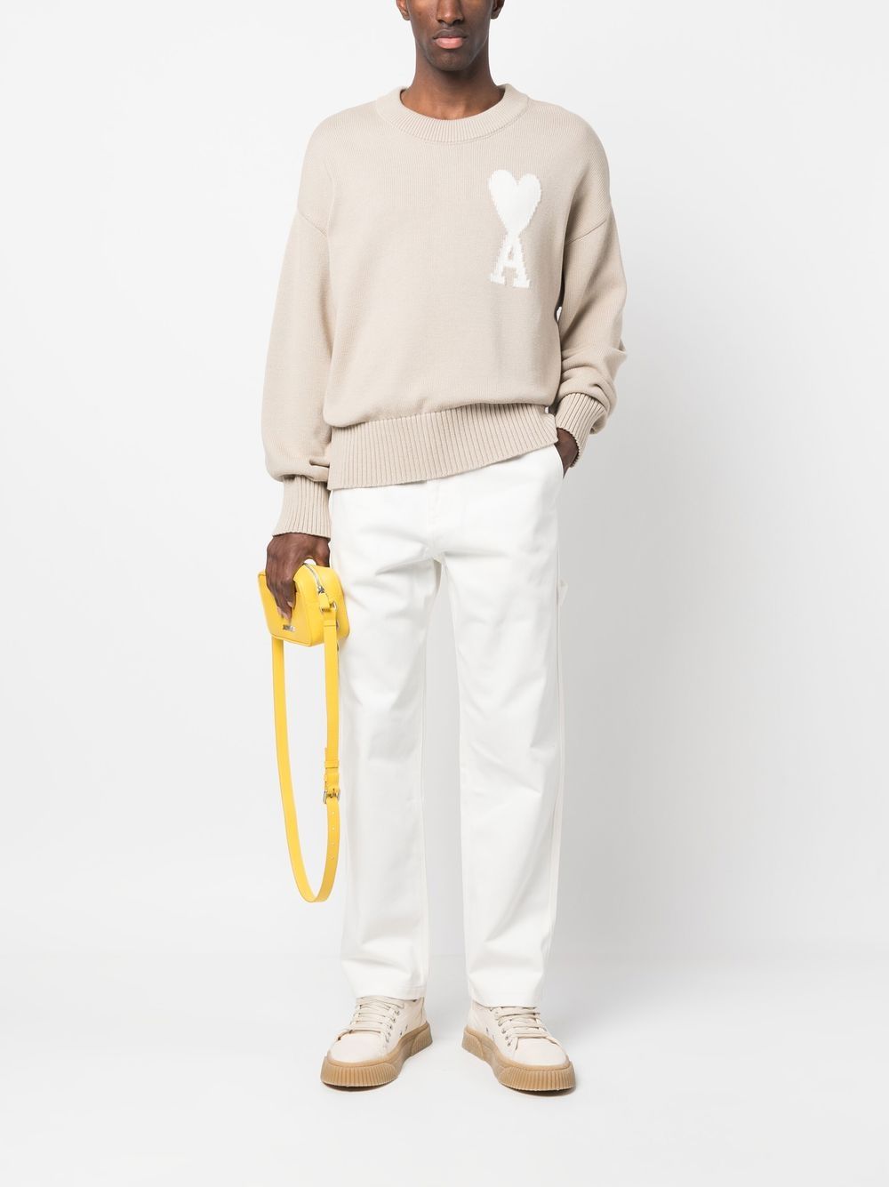 Jeans dritti in bianco - uomo AMI PARIS | HTR300CO0033168
