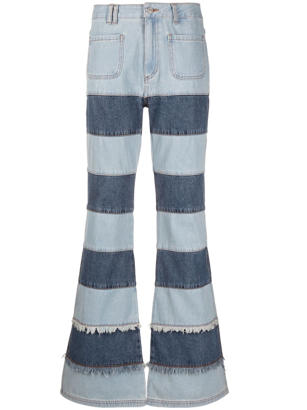 Jeans Mahina con design patchwork in blu - donna ANDERSSON BELL | APA607WWSBL