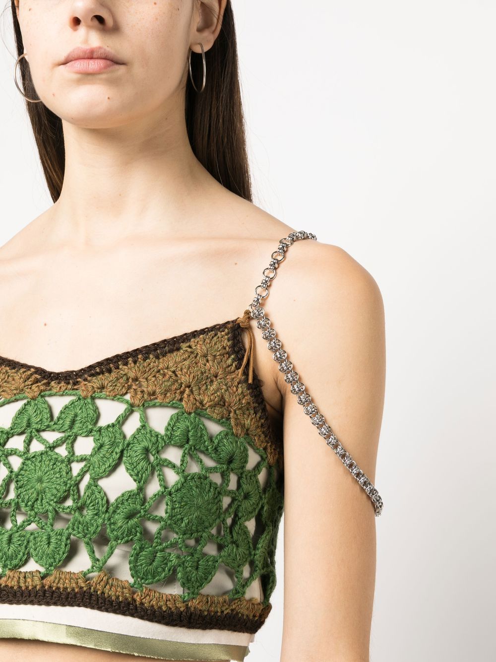 Top crop all'uncinetto mila in verde - donna ANDERSSON BELL | ATB875WGRN