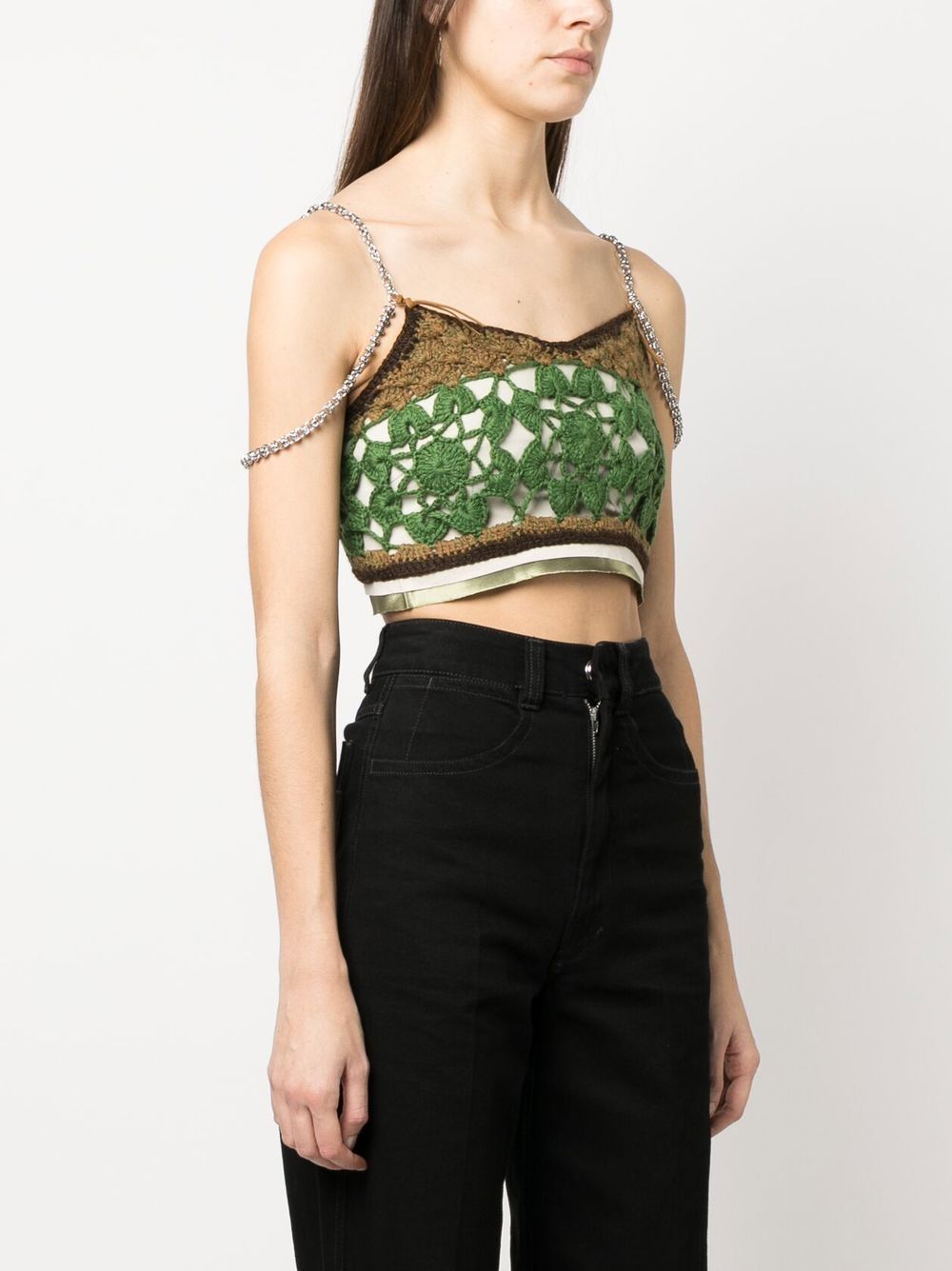 Top crop all'uncinetto mila in verde - donna ANDERSSON BELL | ATB875WGRN