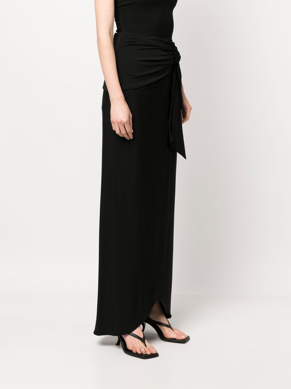 Black asymmetric gathered maxi skirt - women - FEDERICA TOSI ...