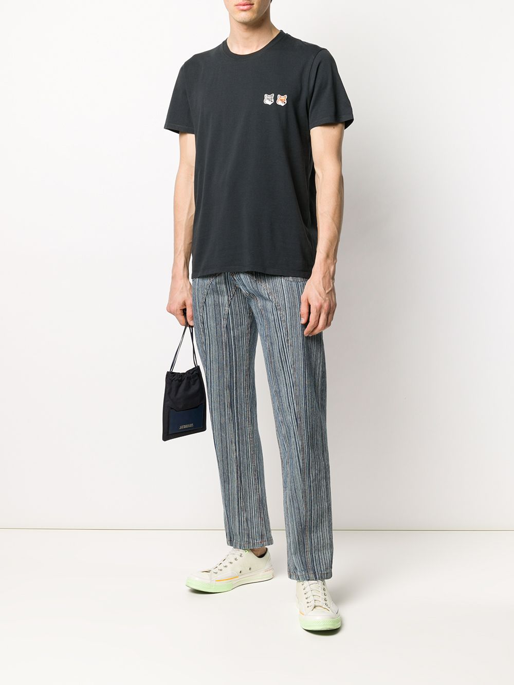 Grey appliqued T-shirt - men - MAISON KITSUNÉ - divincenzoboutique.com