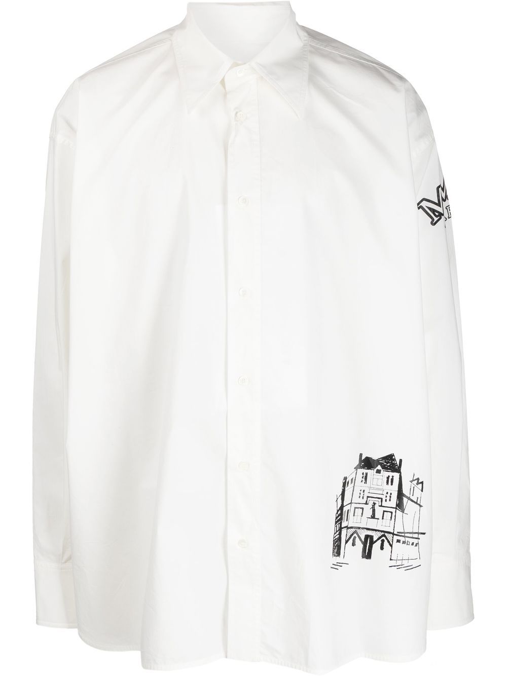 White logo-print sleeve shirt - men - MM6 MAISON MARGIELA ...