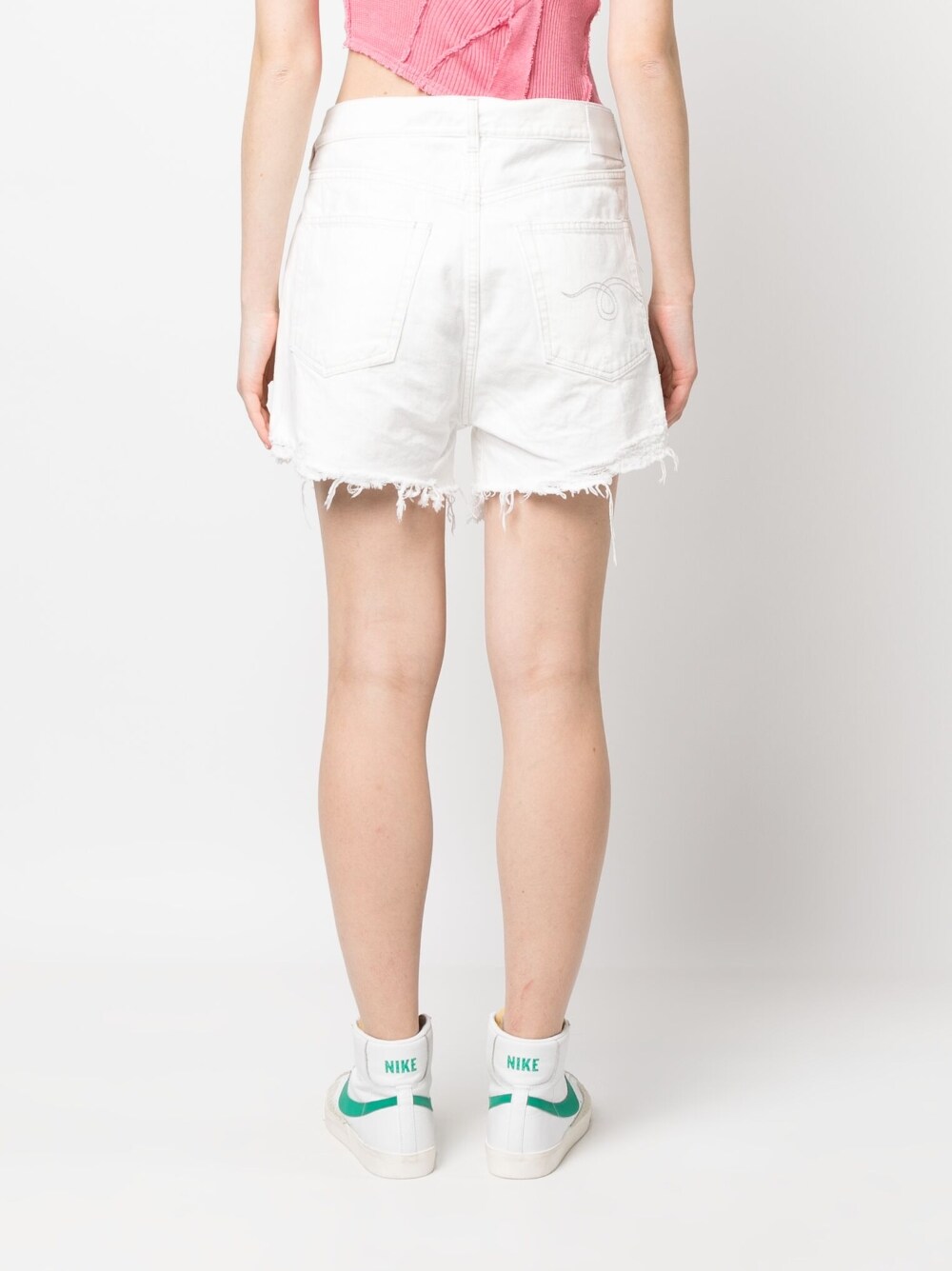Pantaloncini con vita incrociata in bianco - donna R13 | R13W6055D058B