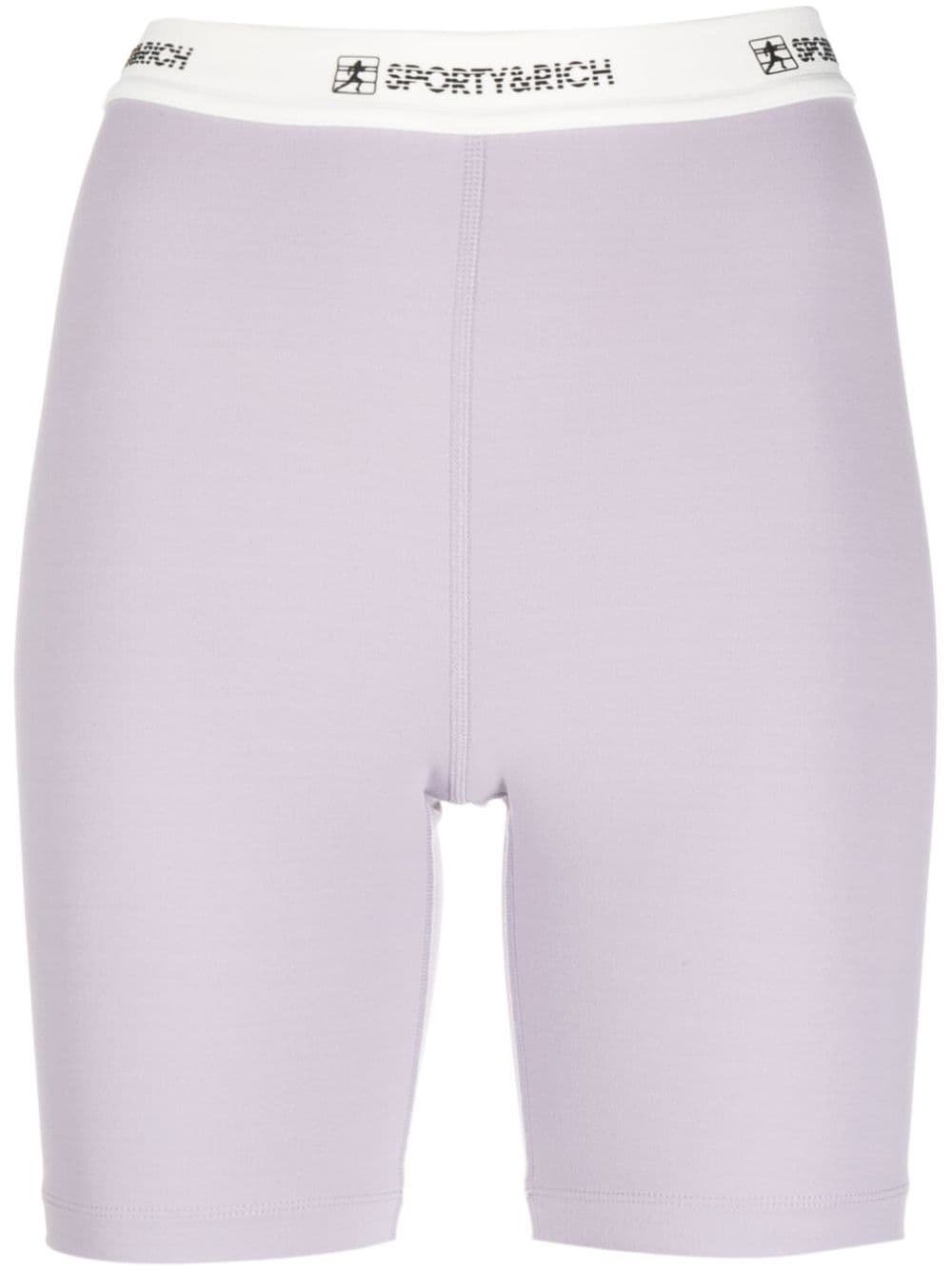 Shorts con banda logo in lilla -  donna SPORTY & RICH | SH835LI