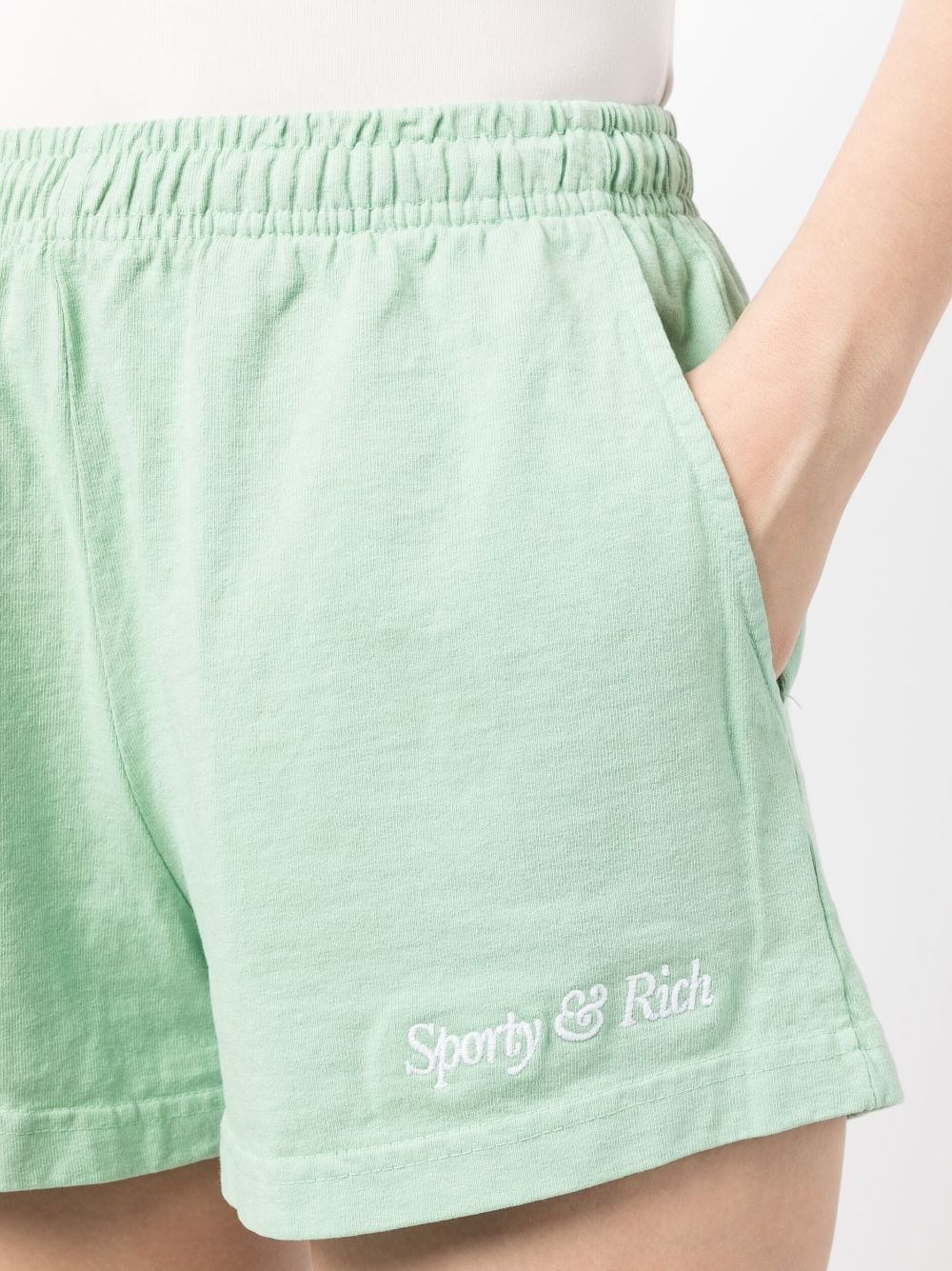 Shorts con ricamo in verde menta - donna SPORTY & RICH | SH862JD
