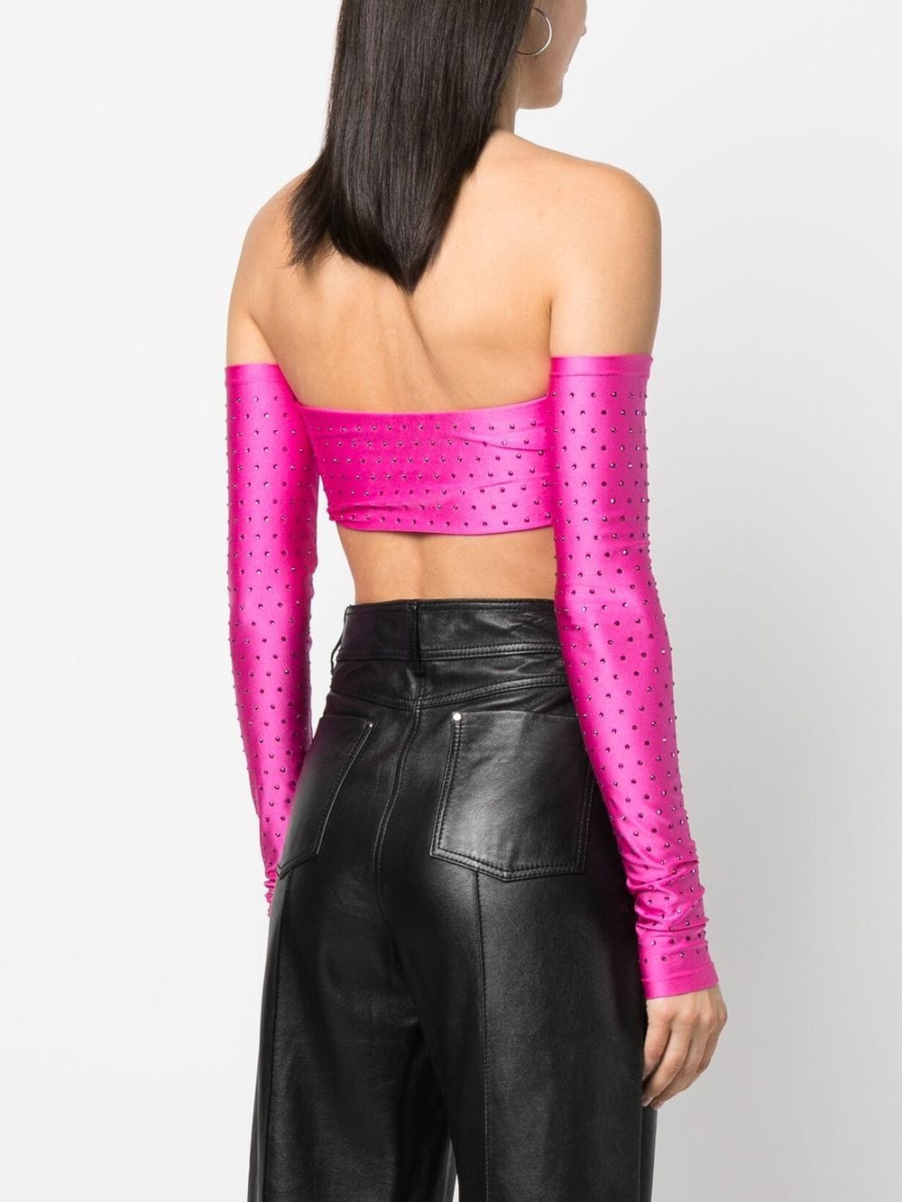 Top crop con strass in fucsia - donna THE ANDAMANE | T130725DTJP062321