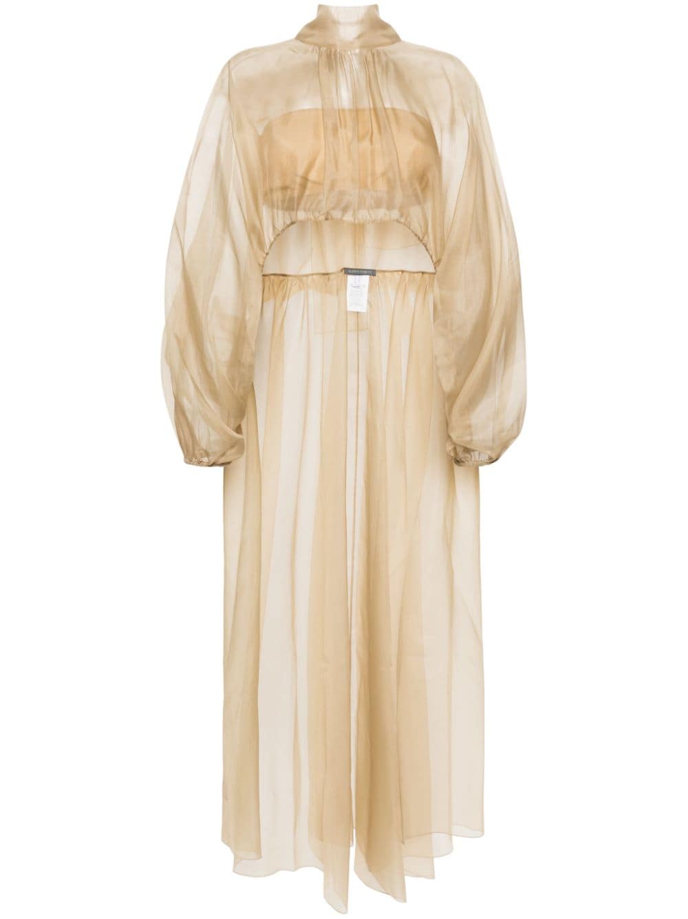 Blusa lunga in chiffon in beige - donna ALBERTA FERRETTI | A022016540512