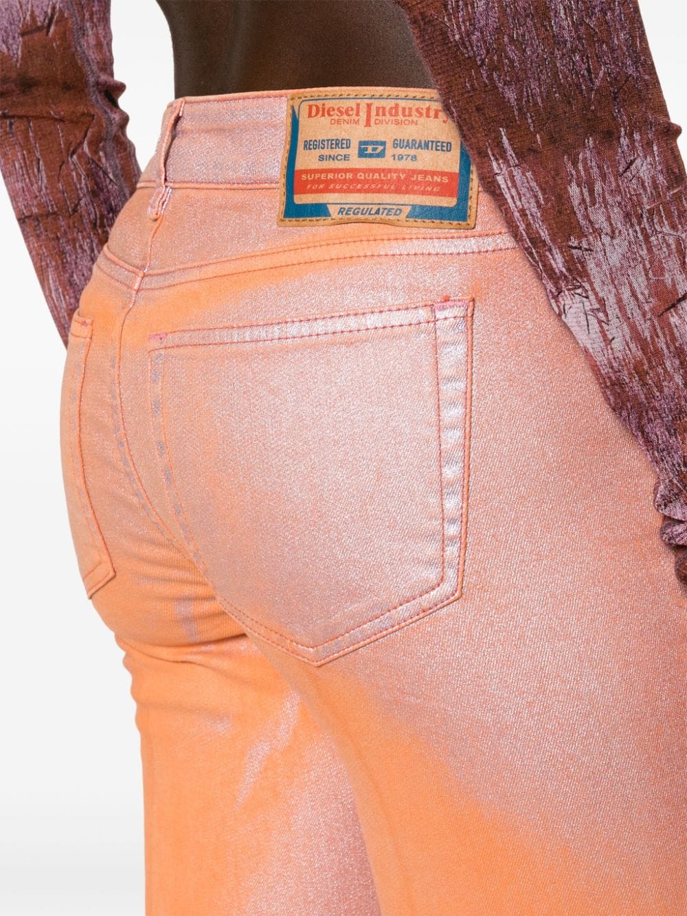 1969 d-ebbey-s3 jeans svasato in rosa e arancione  - donna DIESEL | A12820068KTE6840
