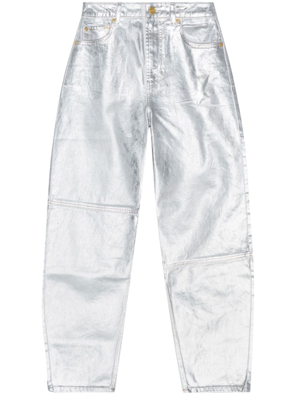 Jeans affusolati con finitura metallizzata in bianco - donna GANNI | J1411151