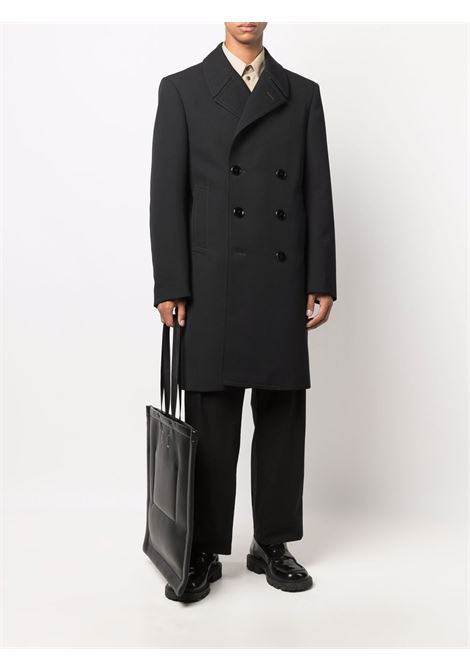 Double-breasted midi coat in black - men LEMAIRE | M213CO162LF483999