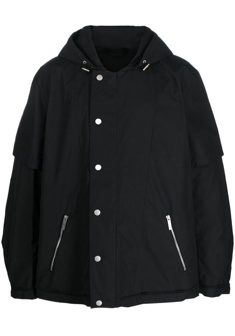 Black off-centre press-stud fastening jacket - women  44 LABEL GROUP | B0030107FA160099