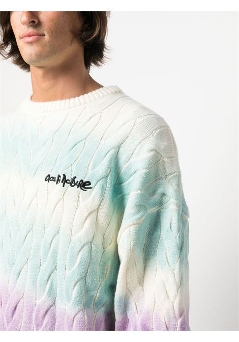Multicolored striped cable-knit jumper - men ACUPUNCTURE | TAM401403499MLT
