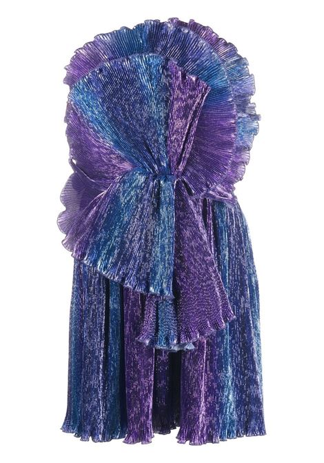 Multicolored plisse laminated dress - women  ALBERTA FERRETTI | A043651521296