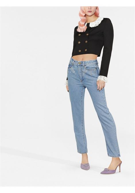 Jeans crop con cristalli-donna ALESSANDRA RICH | FAB28171733