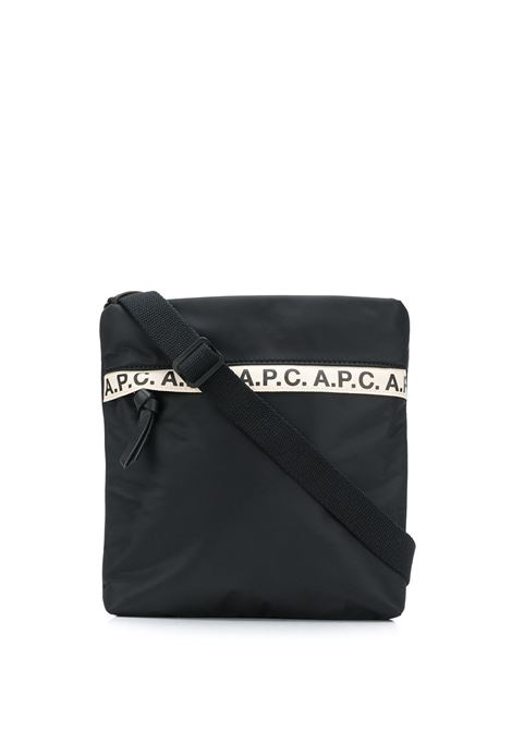 Black logo stripe messenger bag - men  A.P.C. | PAACLH61384LZZ