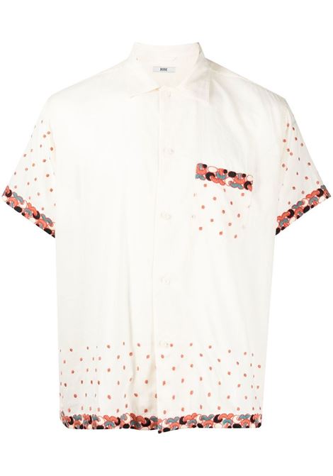 White and multicolour embroidered design shirt - men BODE | MRF22SH021ECRMLT