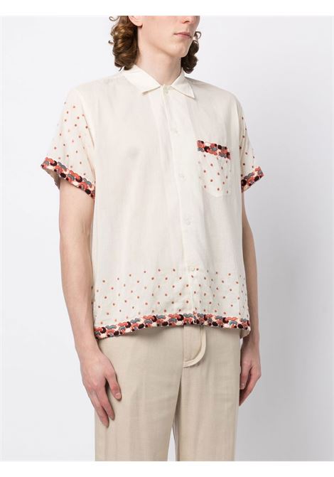 Camicia con disegno ricamato in bianco e multicolore - uomo BODE | MRF22SH021ECRMLT