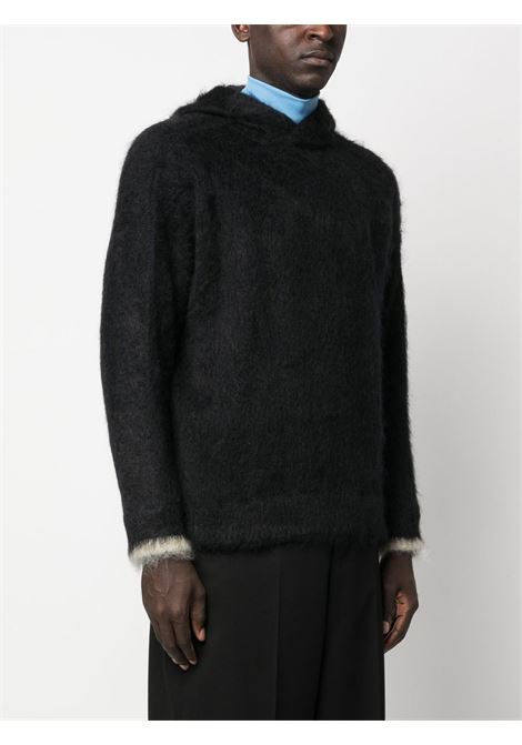 Maglione con cappuccio in nero - uomo BONSAI | KN009BLK