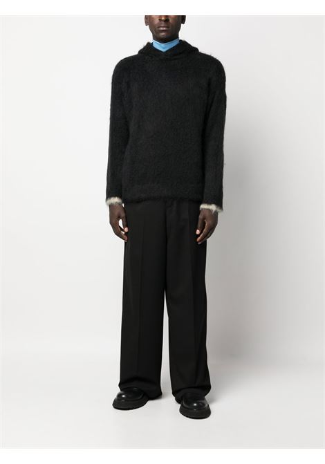 Black hooded sweater - men BONSAI | KN009BLK