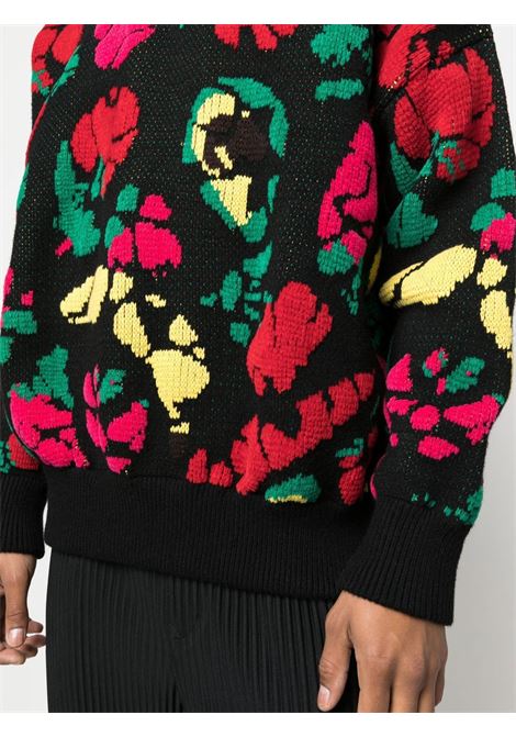 Black floral detail sweater - men BONSAI | KN016FRT