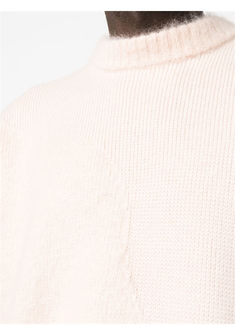 Beige ribbed knit sweater - men BONSAI | KN018SKN