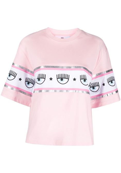 Pink logo-print T-shirt - women CHIARA FERRAGNI | 73CBHT07CJT04439