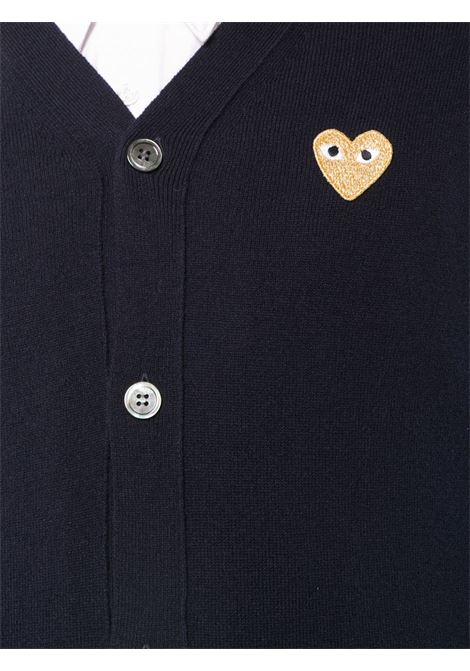 Cardigan con logo heart in blu - uomo COMME DES GARCONS PLAY X K-WAY | P1N0502