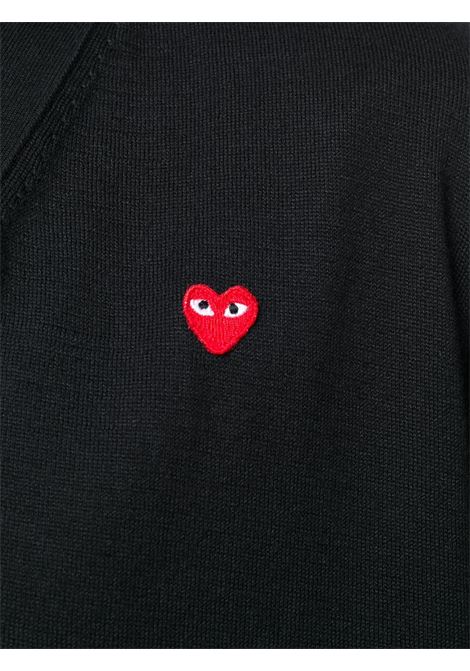 Cardigan con logo Heart in nero - uomo COMME DES GARCONS PLAY | P1N0541