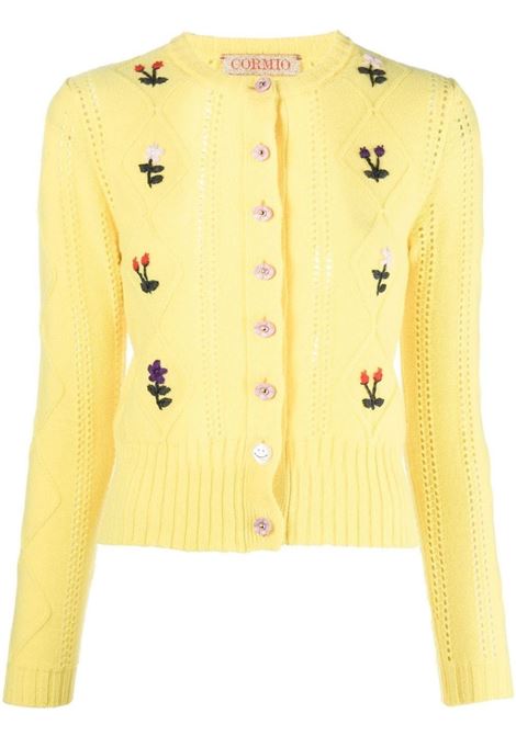 Cardigan with front button closure yellow- women CORMIO | OMACLMNCLL