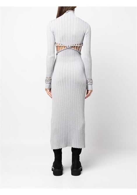 Silver cut-out ribbed dress - women DION LEE | A7642F22SLVR