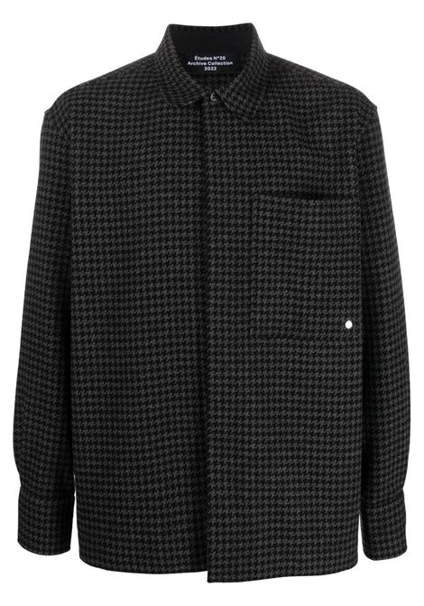 Black houndstooth shirt jacket - men ÉTUDES | H22MM373WB00GR