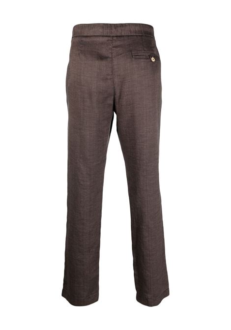 Brown drawstring straight-leg trousers - men FRESCOBOL CARIOCA | 1240605