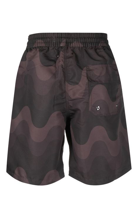Brown abstract-print swim shorts - men FRESCOBOL CARIOCA | 2102605